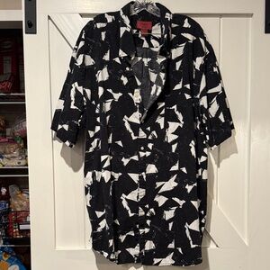 The Foundry Supply Co. Black and White Casual Button Down Shirt